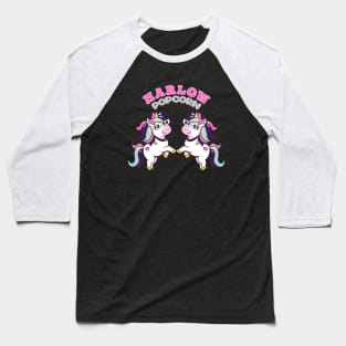 Harlow And Popcorn Funny Popcorn The Pony Baseball T-Shirt